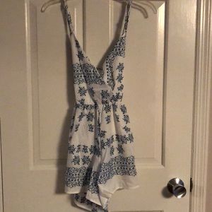 White and blue romper